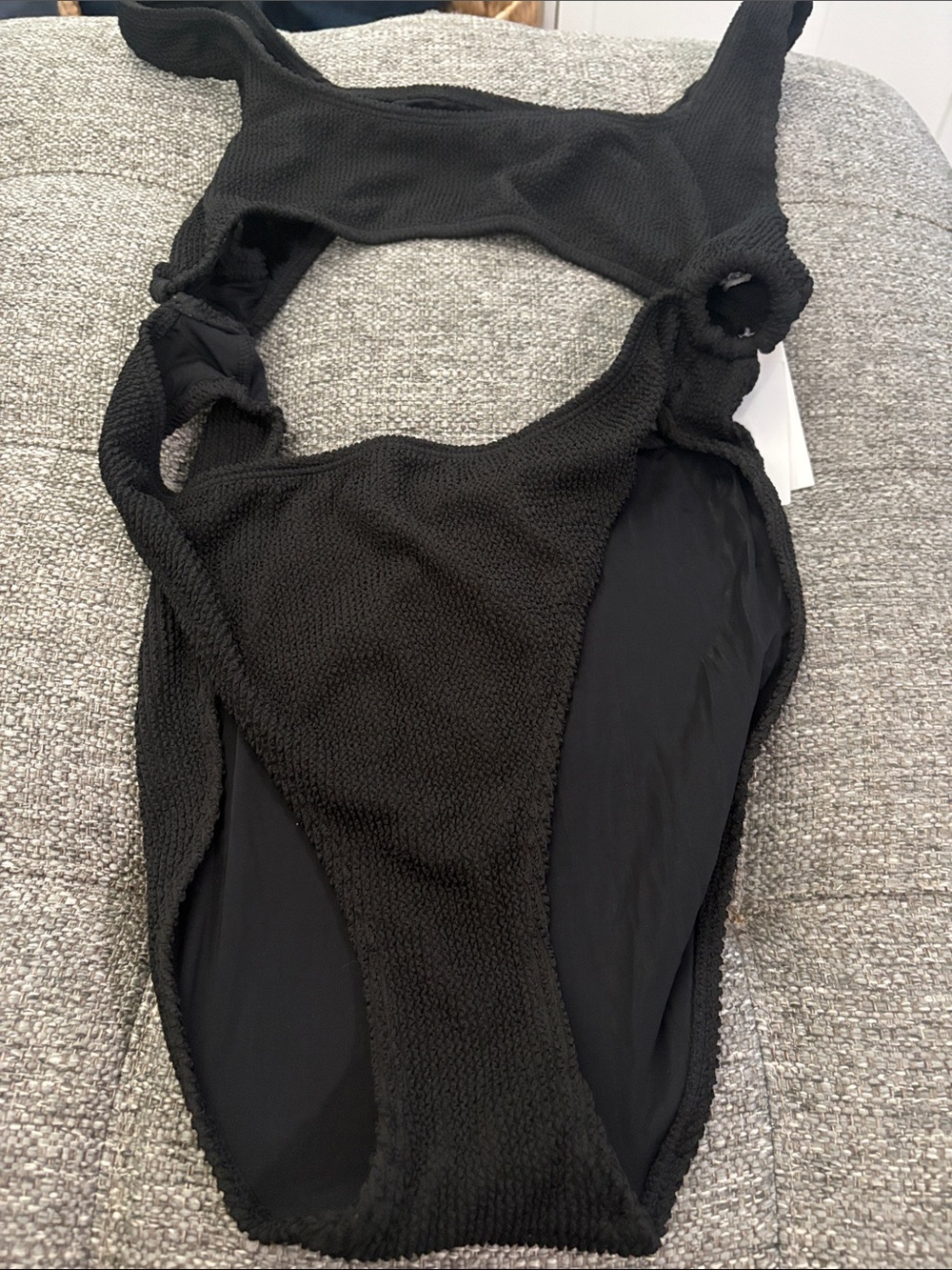 Good American Black One-Piece ribbed  Swimsuit